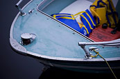 Boat On A Rainy And Foggy Morning